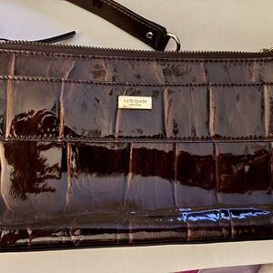 EUC- Kate Spade Knightsbridge Byrd Clutch Chestnut Brown Patent Leather